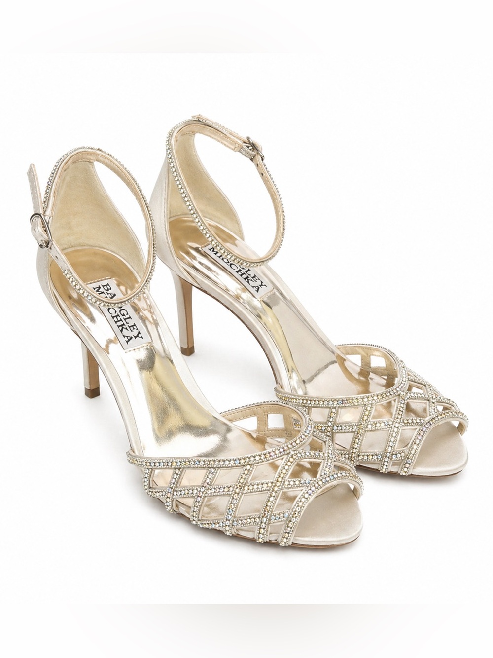 Badgley Mischka Rain Crystal Adorned Stilettos - Size 6.5